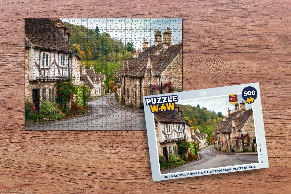 PuzzleWow Het kasteel Combe op het Engelse platteland Legpuzzel 500 Stuks - Multicolor