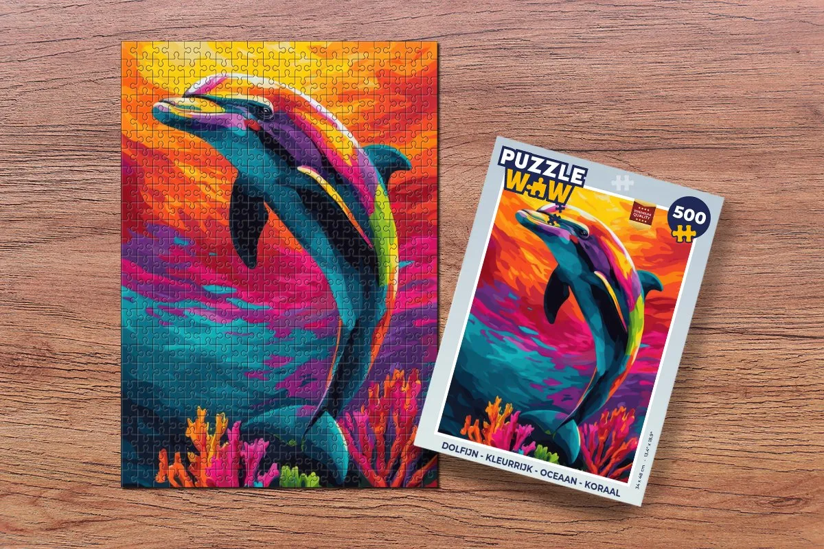 PuzzleWow Dolfijn Legpuzzel 500 Stuks - Kleurrijk