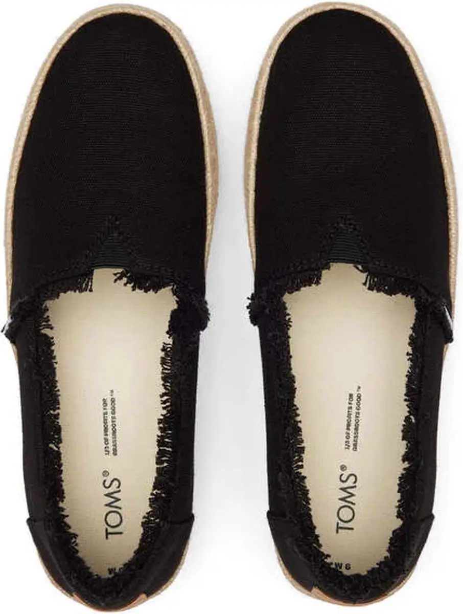 Toms Valencia Platform Espadrille Black