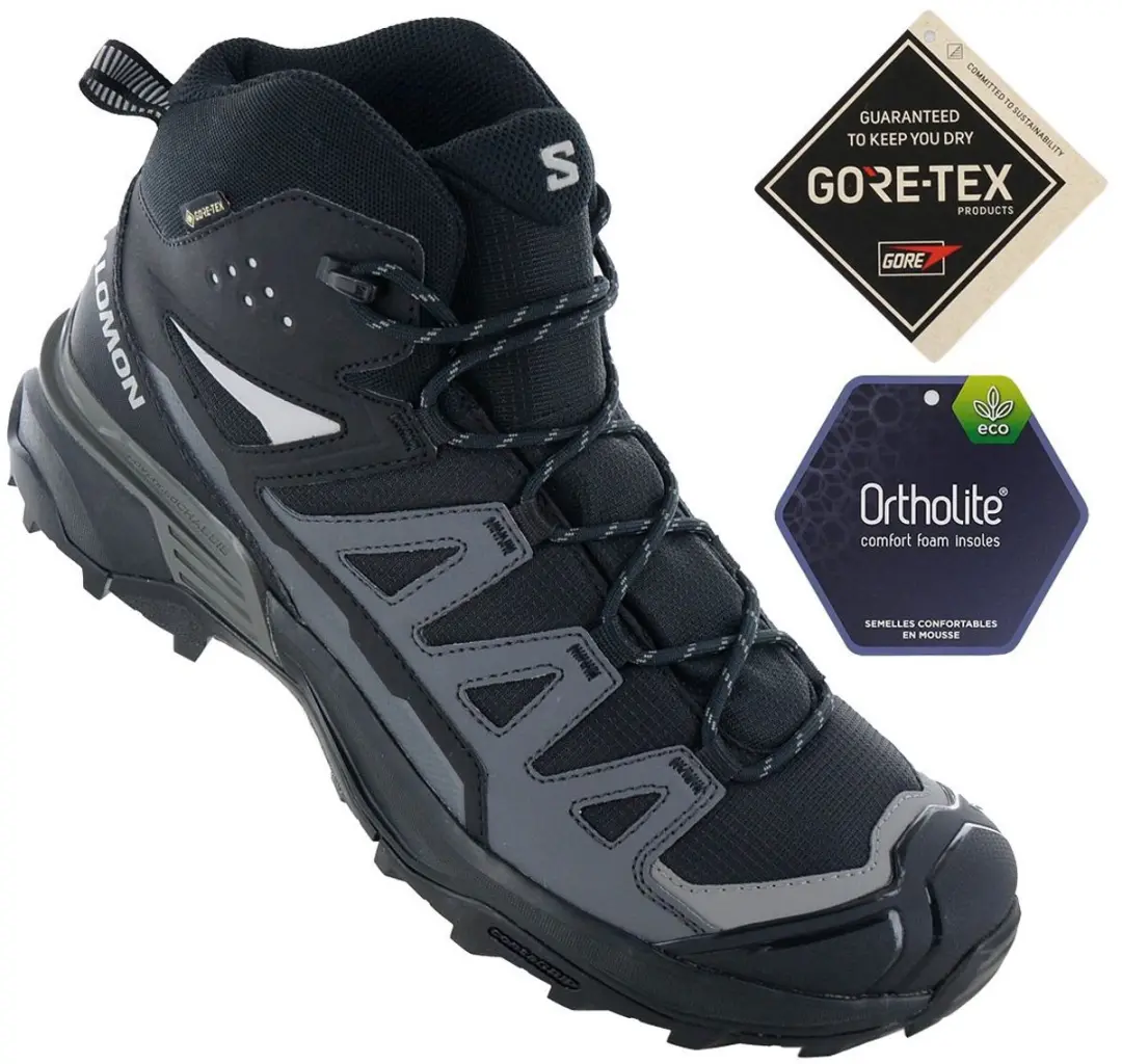 Salomon X Ultra 360 Mid GTX Wandelschoenen - 45 1/3 - Zwart/Rood - afbeelding 3 van 6