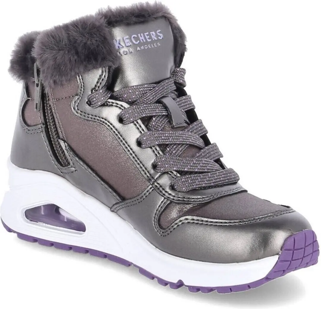 Skechers Uno Cozy On Air Meisjes Sneakers - Maat 30 - Gunmetal - afbeelding 2 van 6