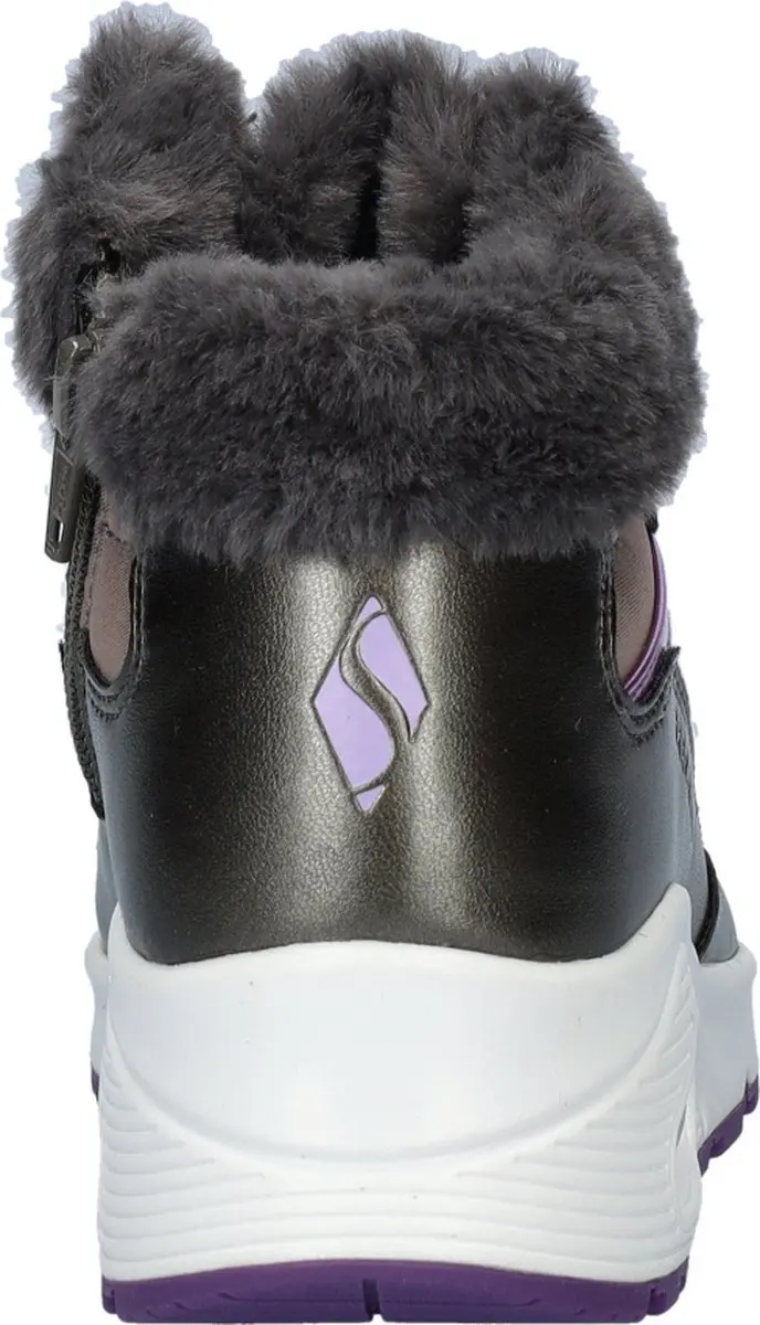 Skechers Uno Cozy On Air Meisjes Sneakers - Maat 30 - Gunmetal - afbeelding 5 van 6