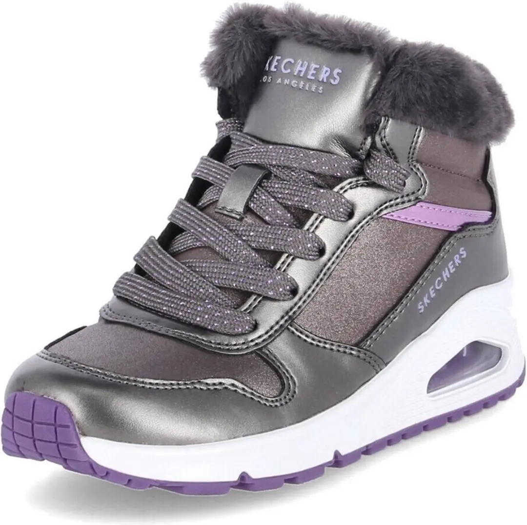 Skechers Uno Cozy On Air Meisjes Sneakers - Maat 30 - Gunmetal - afbeelding 3 van 6