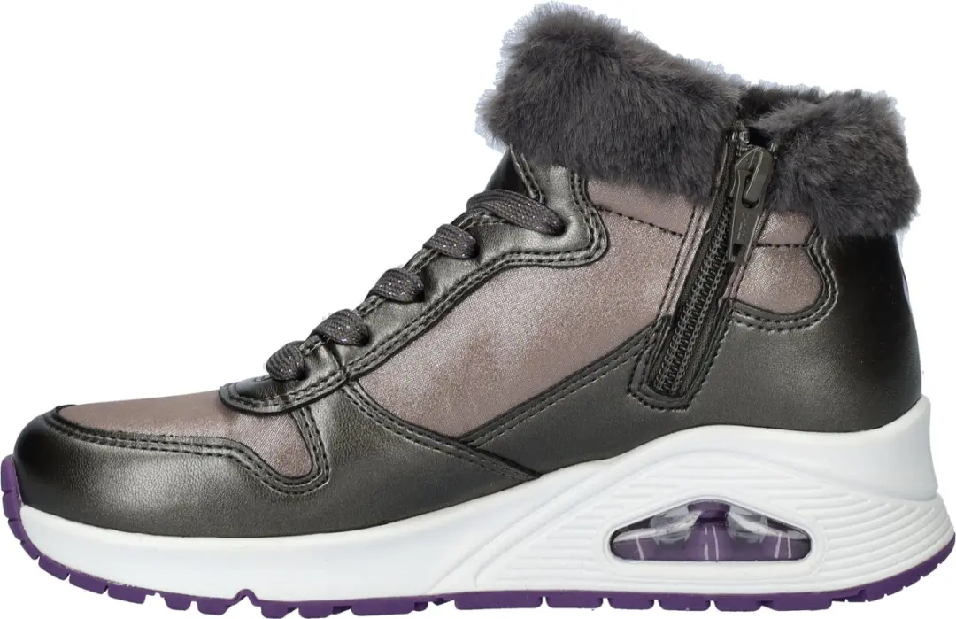 Skechers Uno Cozy On Air Meisjes Sneakers - Maat 30 - Gunmetal - afbeelding 6 van 6