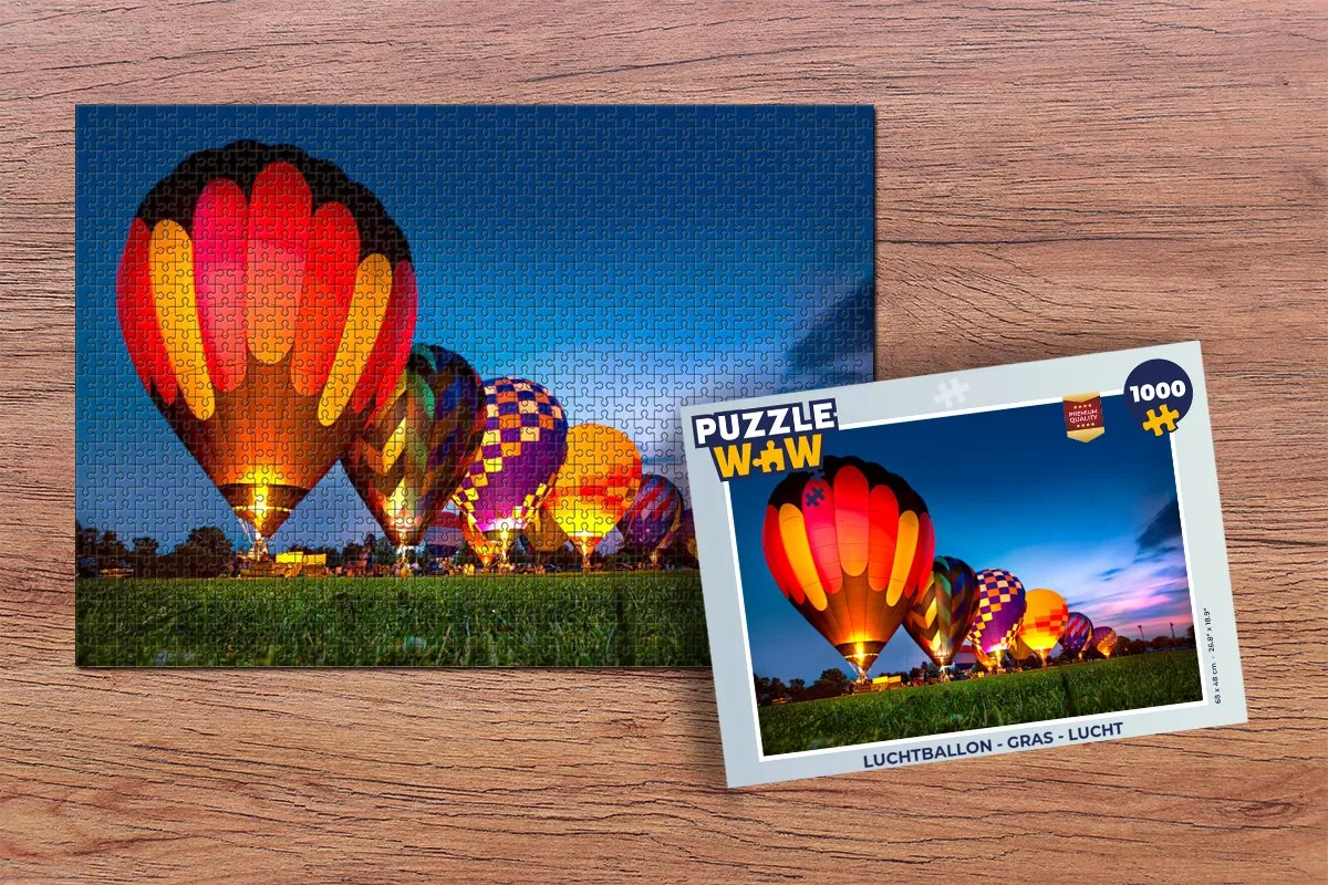 PuzzleWow Luchtballon Legpuzzel 1000 Stuks - Multicolor