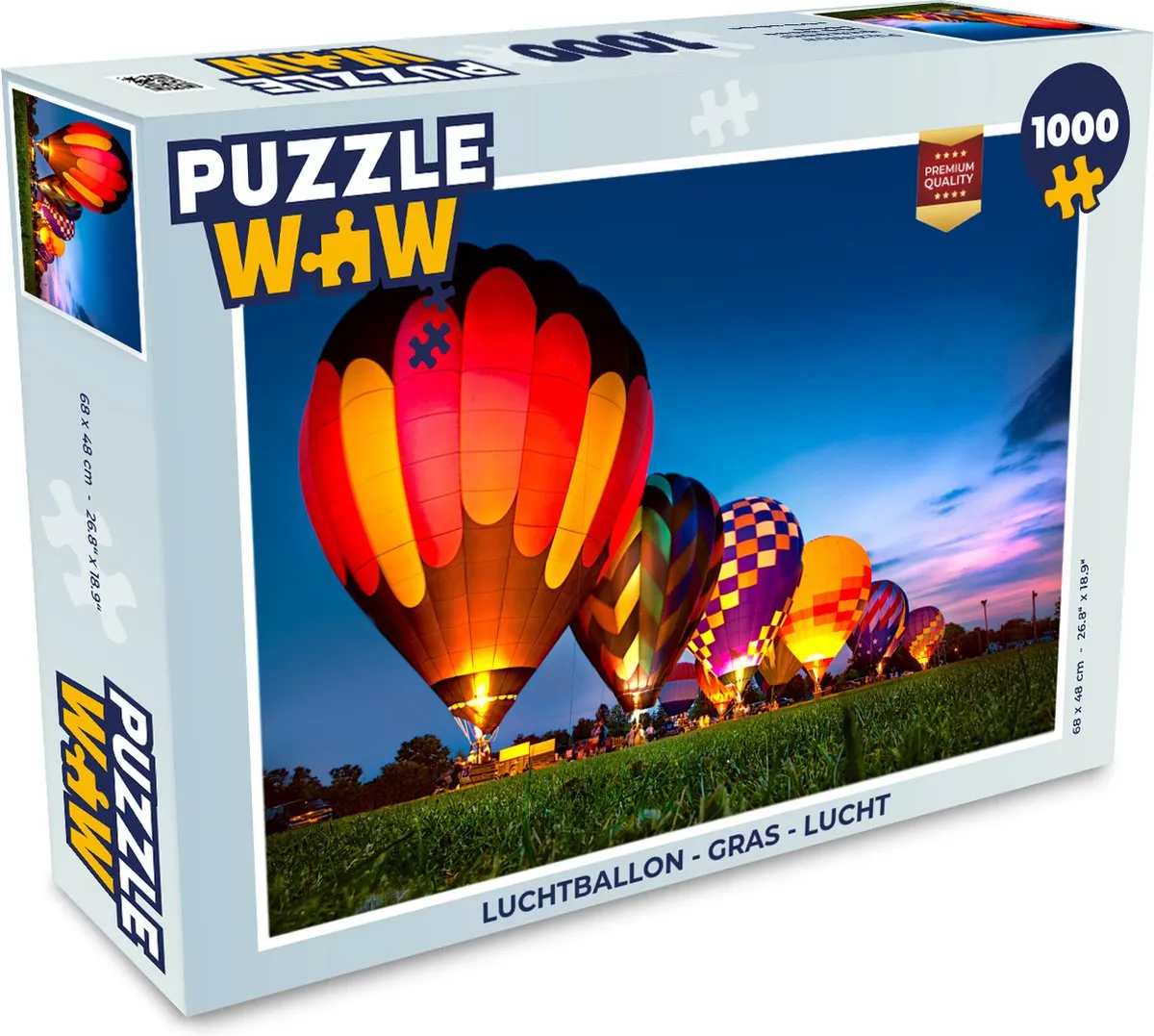 PuzzleWow Luchtballon Legpuzzel 1000 Stuks - Multicolor