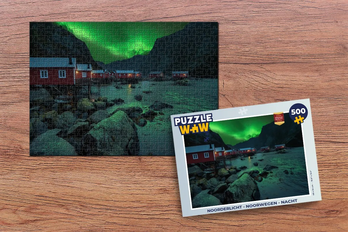 PuzzleWow Noorderlicht Legpuzzel 500 Stuks - Multicolor