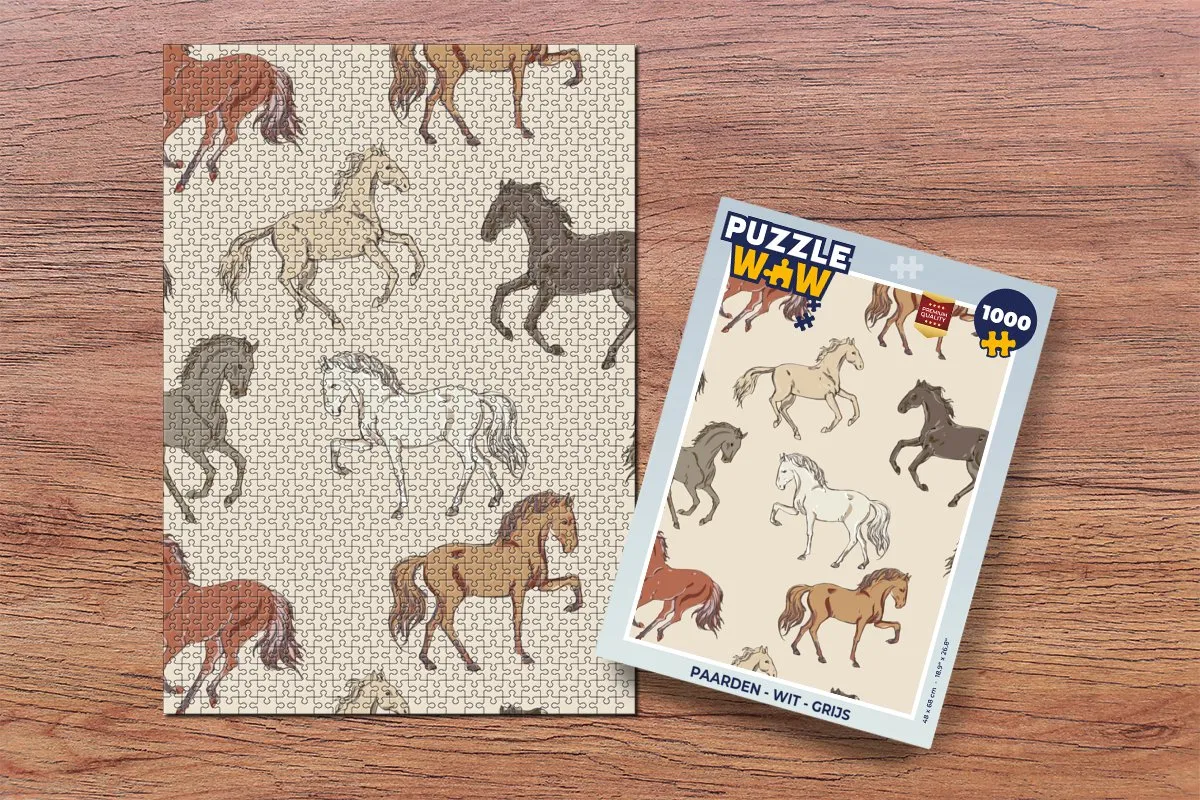 PuzzleWow Paarden Legpuzzel 1000 Stuks - Multicolor