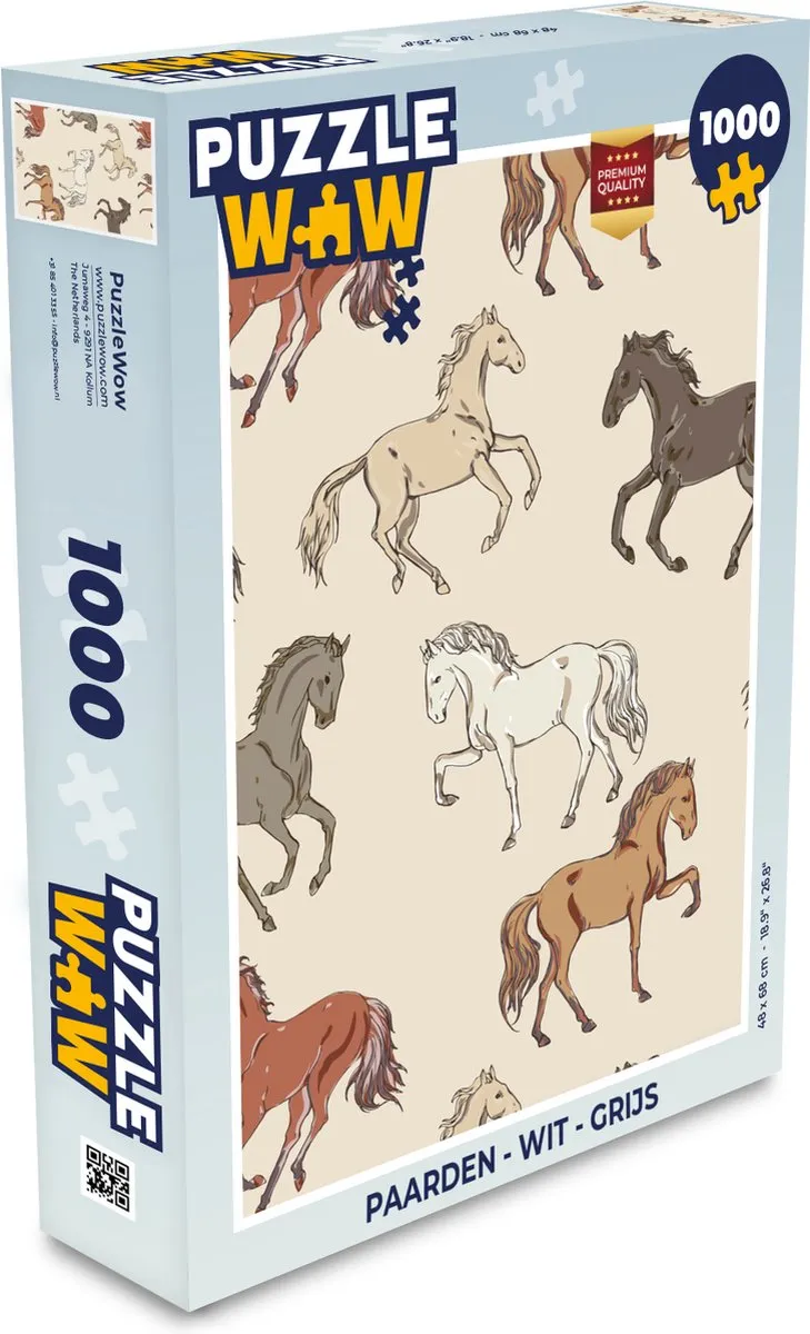 PuzzleWow Paarden Legpuzzel 1000 Stuks - Multicolor