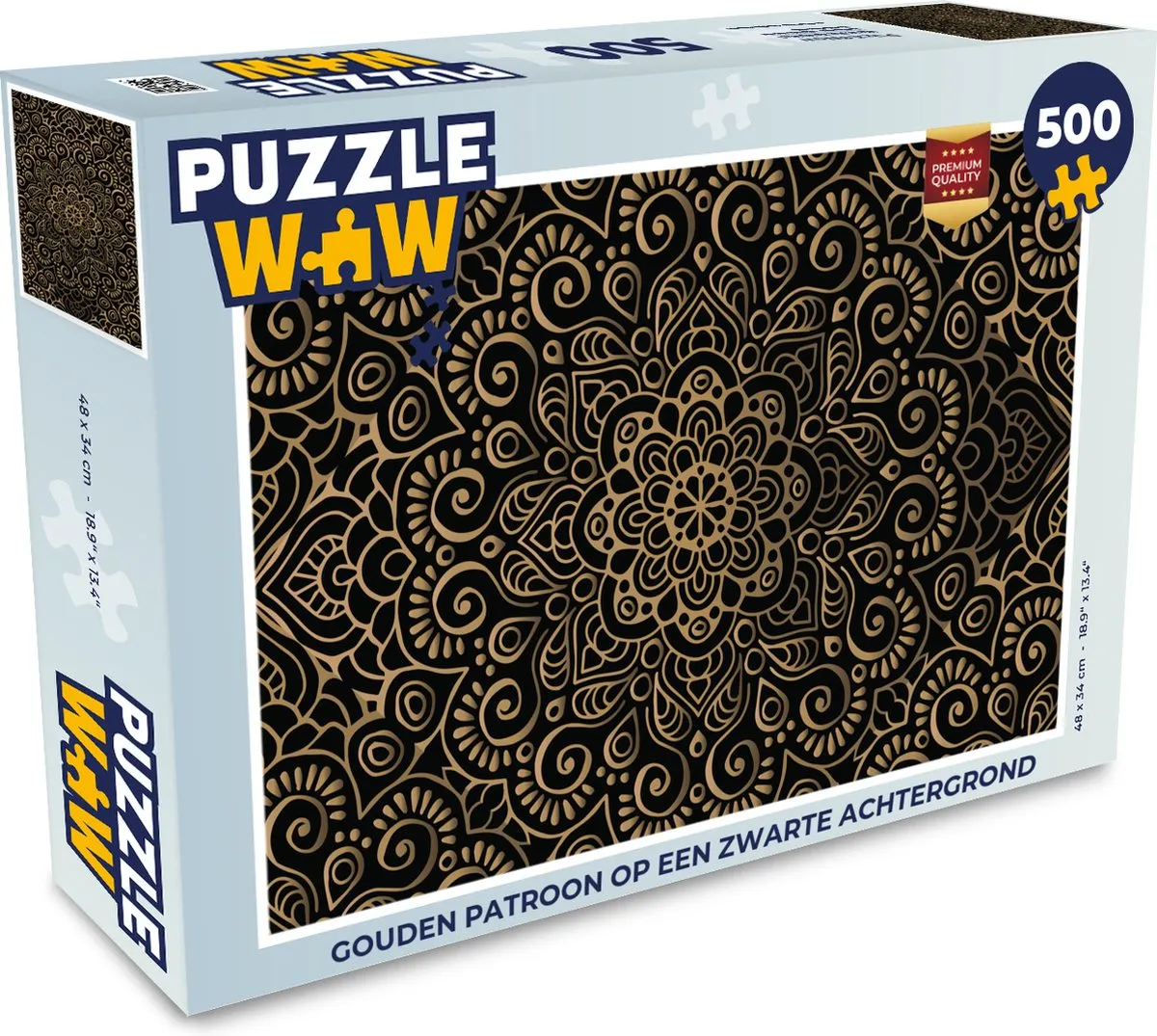 PuzzleWow Legpuzzel Gouden patroon 500 Stuks - Multicolor