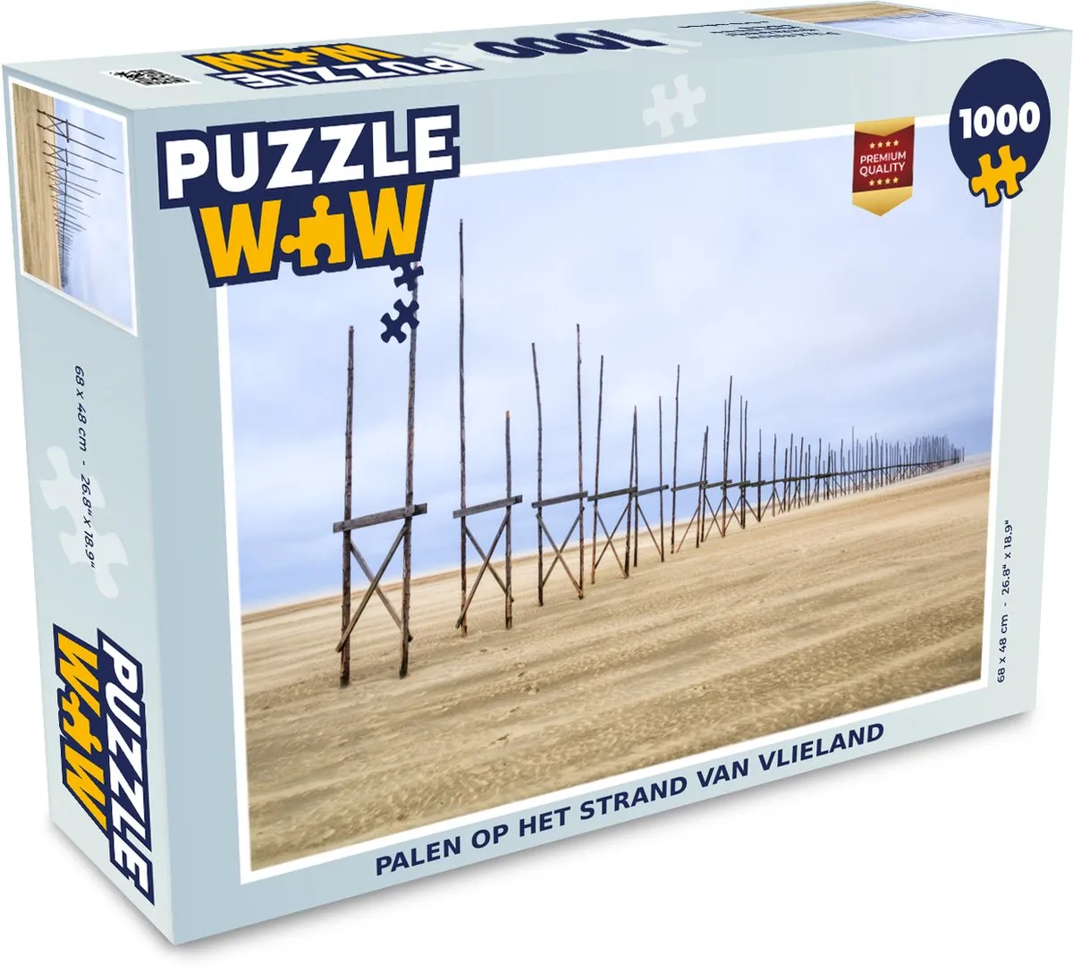 PuzzleWow Legpuzzel Vlieland Strand 1000 Stuks - Multicolor