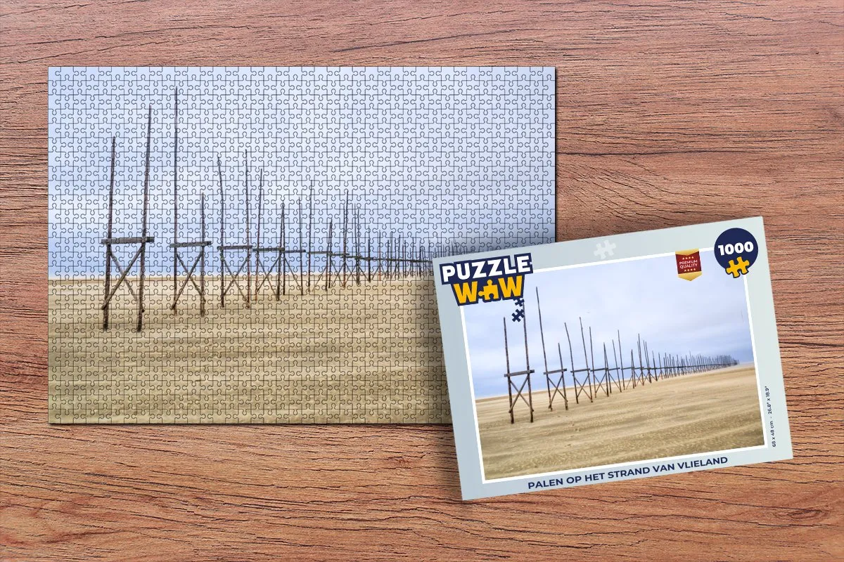 PuzzleWow Legpuzzel Vlieland Strand 1000 Stuks - Multicolor