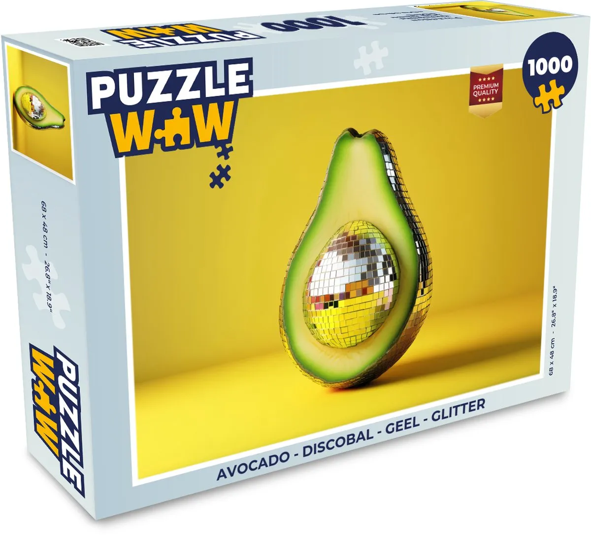 PuzzleWow Avocado Discobal Legpuzzel 1000 Stuks - Geel