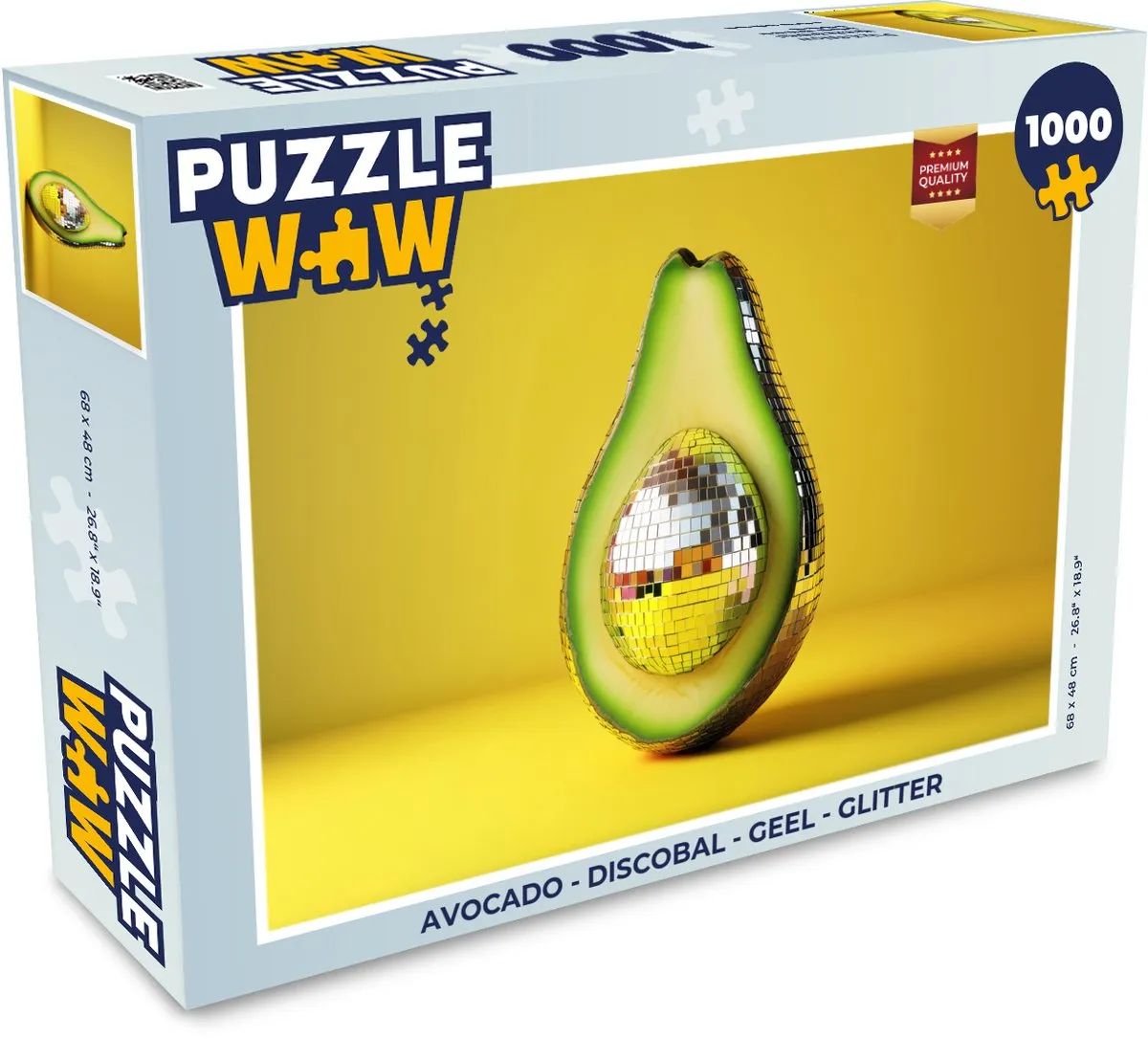 PuzzleWow Avocado Discobal Legpuzzel 1000 Stuks - Geel