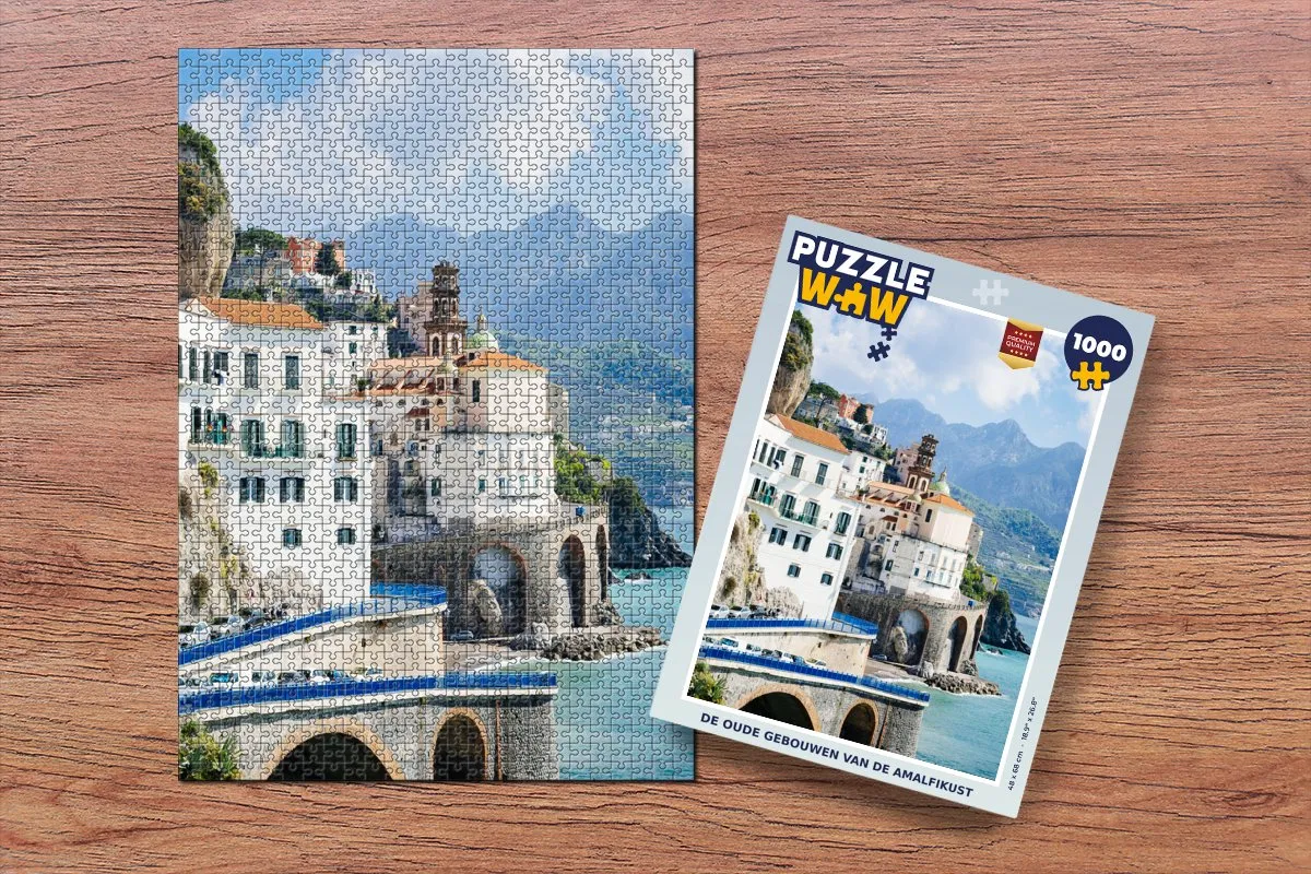 PuzzleWow De oude gebouwen van de Amalfikust Legpuzzel 1000 Stuks - Multicolor