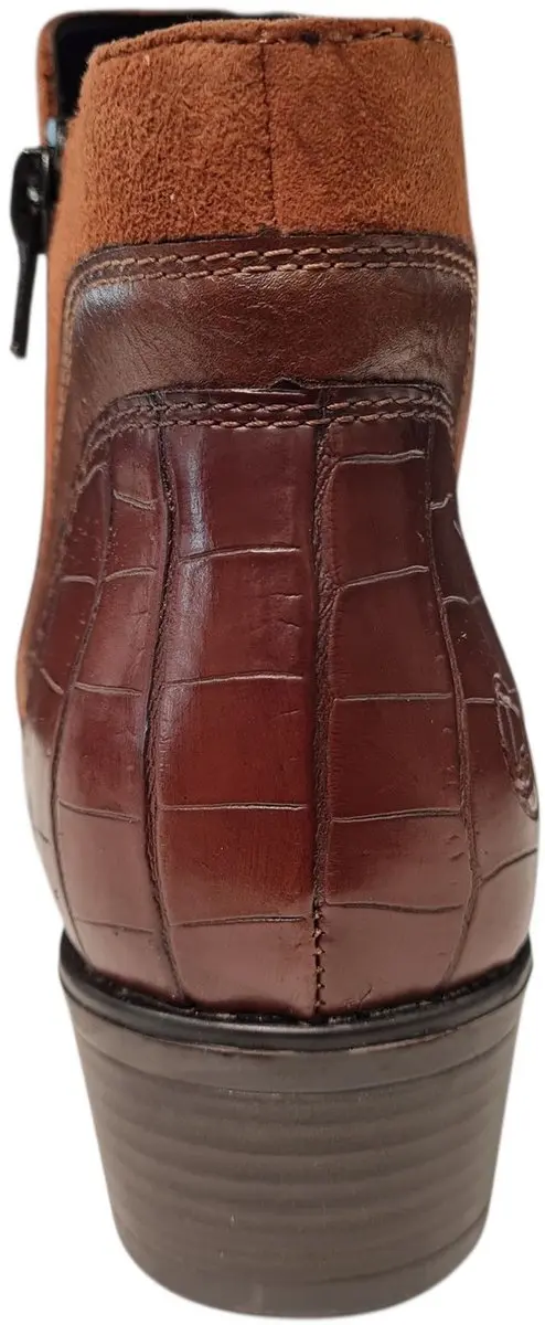 Remonte D6893 Enkellaarzen - Bruin Leer/Suede - 38