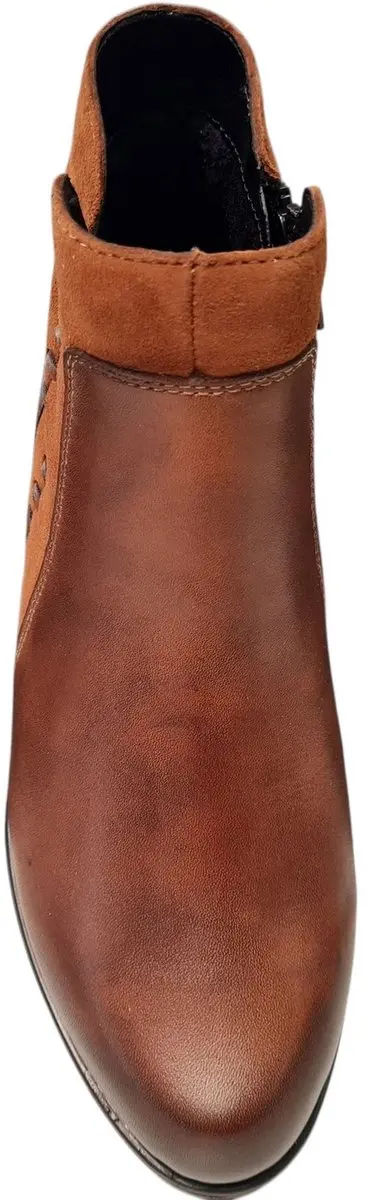 Remonte D6893 Enkellaarzen - Bruin Leer/Suede - 38