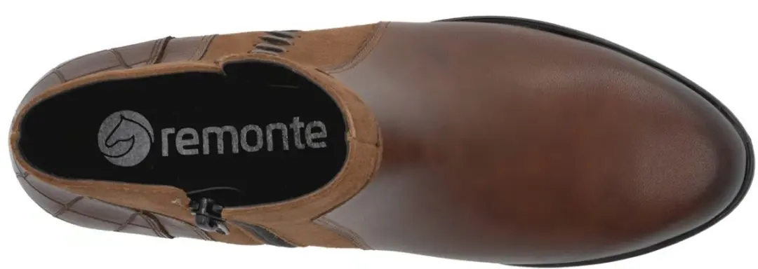Remonte D6893 Enkellaarzen - Bruin Leer/Suede - 38