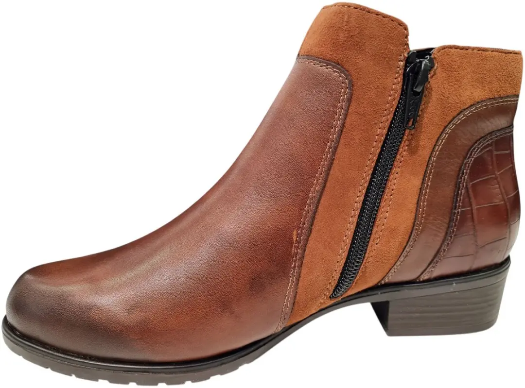 Remonte D6893 Enkellaarzen - Bruin Leer/Suede - 41