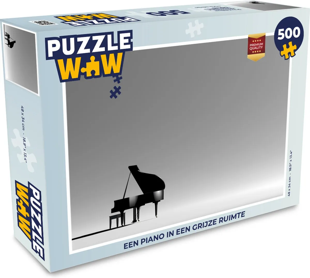 PuzzleWow Legpuzzel Een Piano in een Grijze Ruimte 500 Stuks - Multicolor