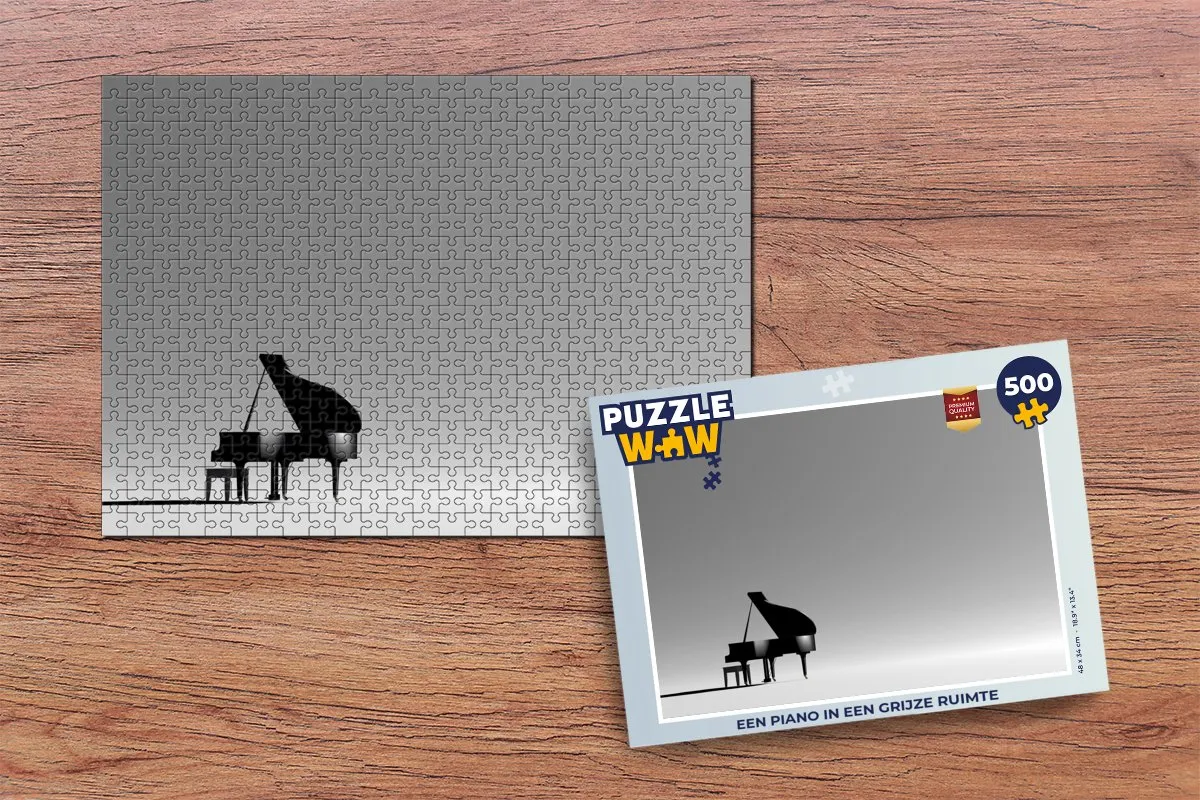 PuzzleWow Legpuzzel Een Piano in een Grijze Ruimte 500 Stuks - Multicolor