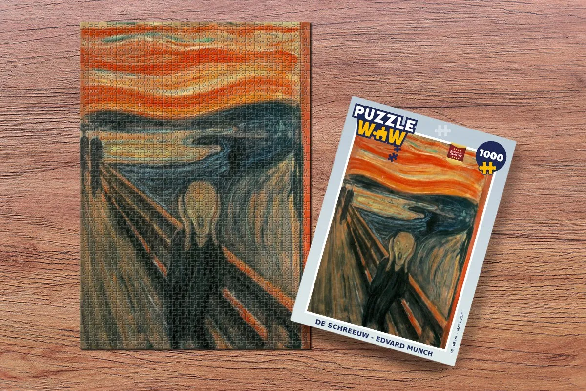 PuzzleWow Edvard Munch De Schreeuw Legpuzzel 1000 Stuks - Multicolor