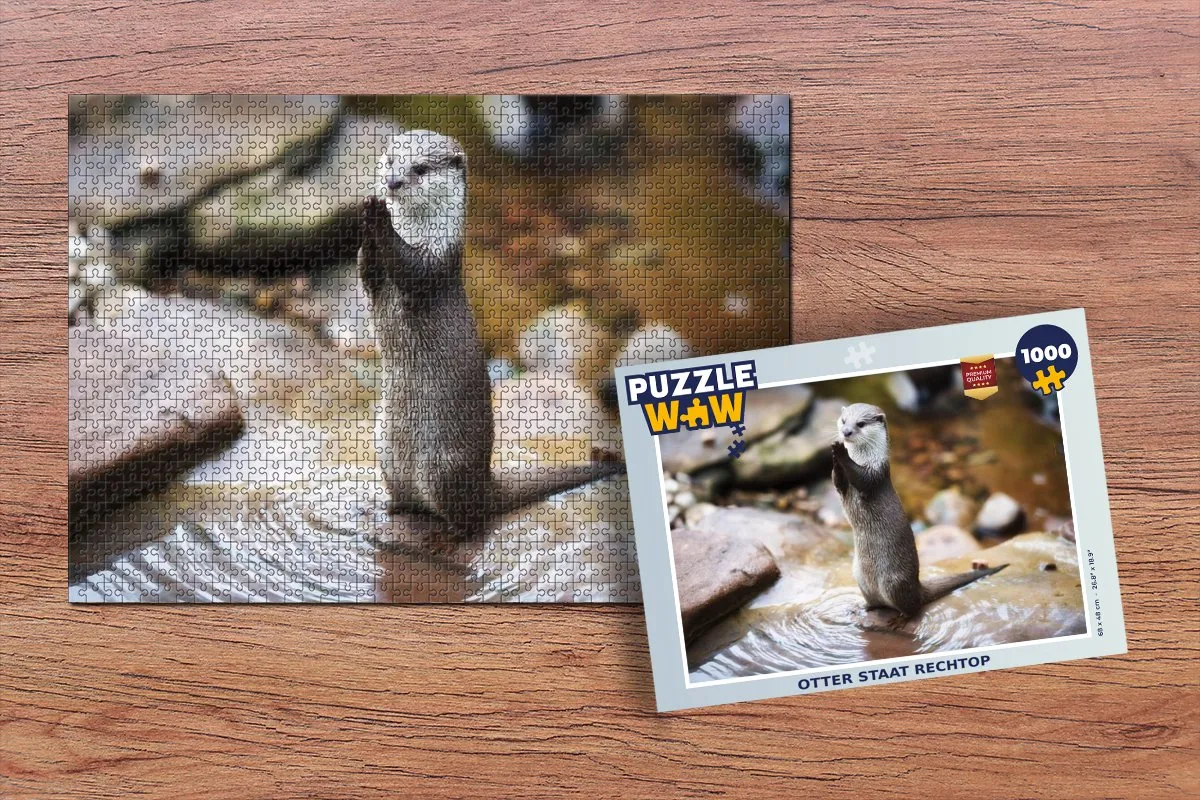 PuzzleWow Legpuzzel Otter staat rechtop 1000 Stuks - Multicolor