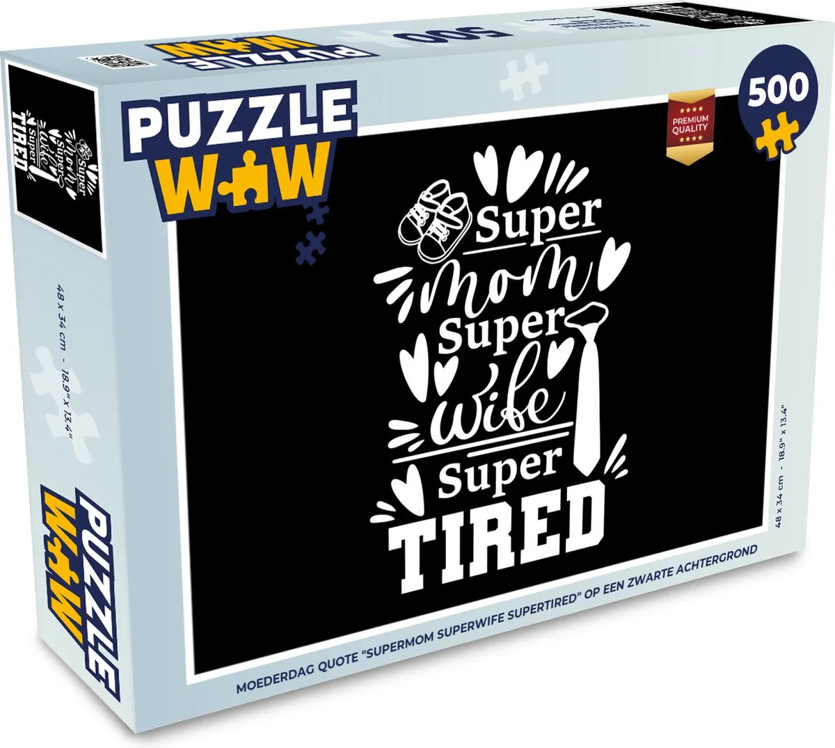 PuzzleWow Superheld Quote Legpuzzel 500 Stuks - Multicolor