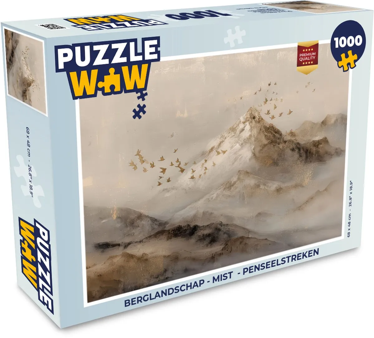 PuzzleWow Berglandschap Legpuzzel 1000 Stuks - Mist & Vogels