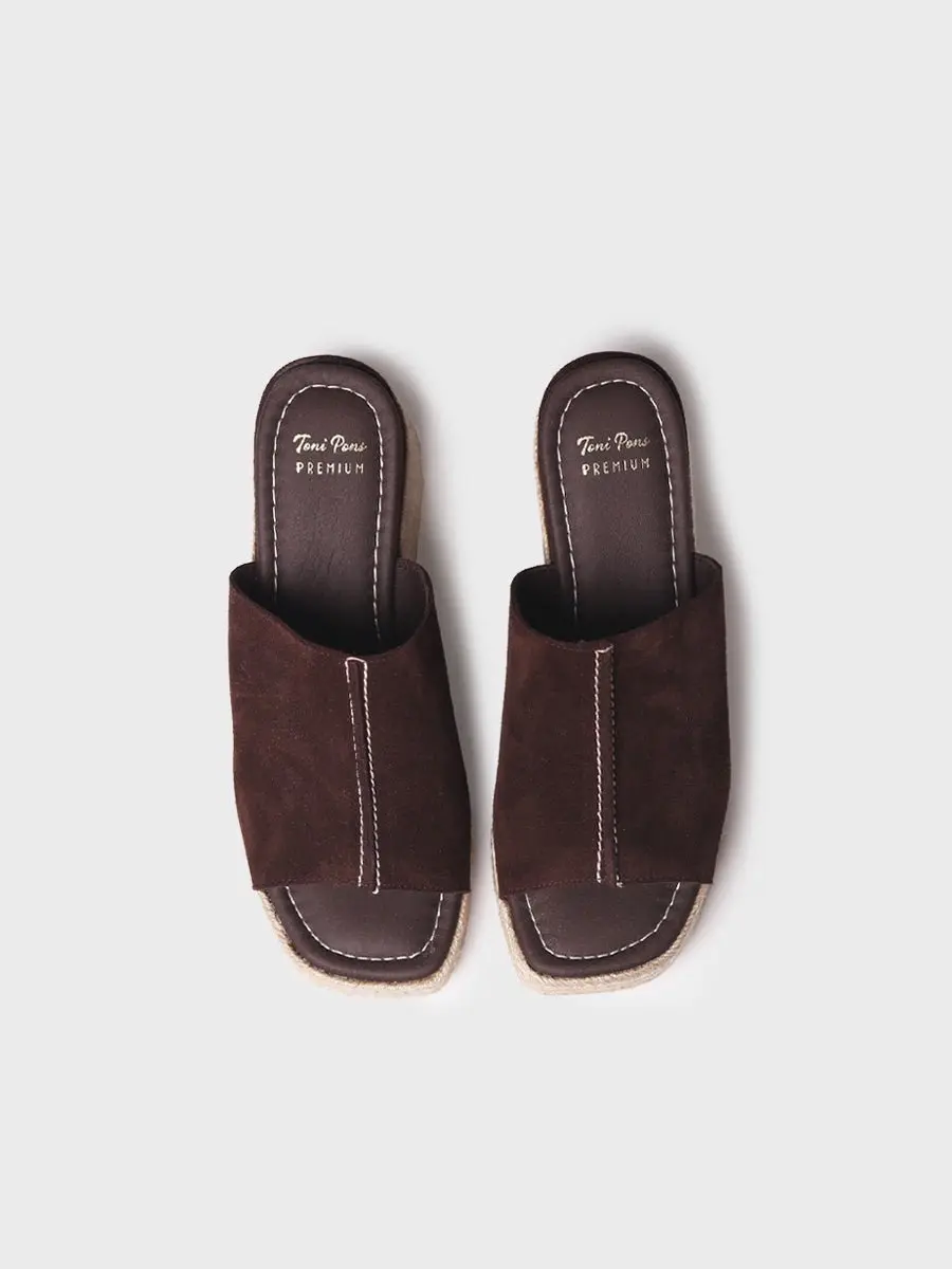 Suède espadrilles in klompstijl voor dames