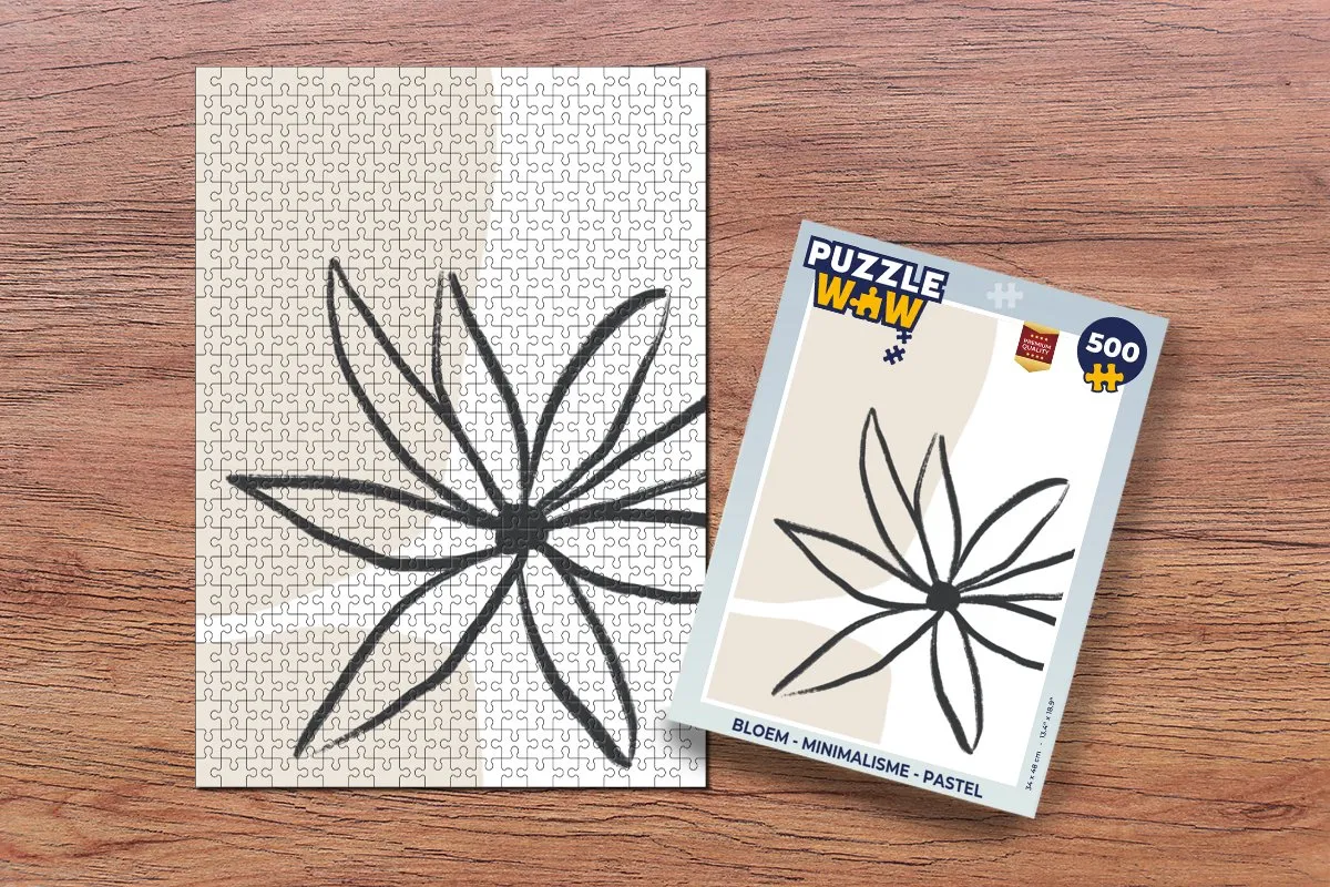 PuzzleWow Bloemen Minimalisme Legpuzzel 500 Stuks - Multicolor