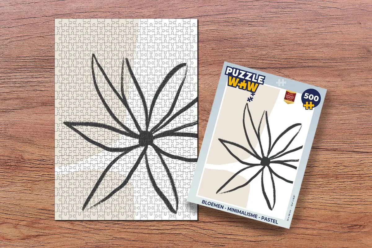 PuzzleWow Bloemen Minimalisme Legpuzzel 500 Stuks - Multicolor