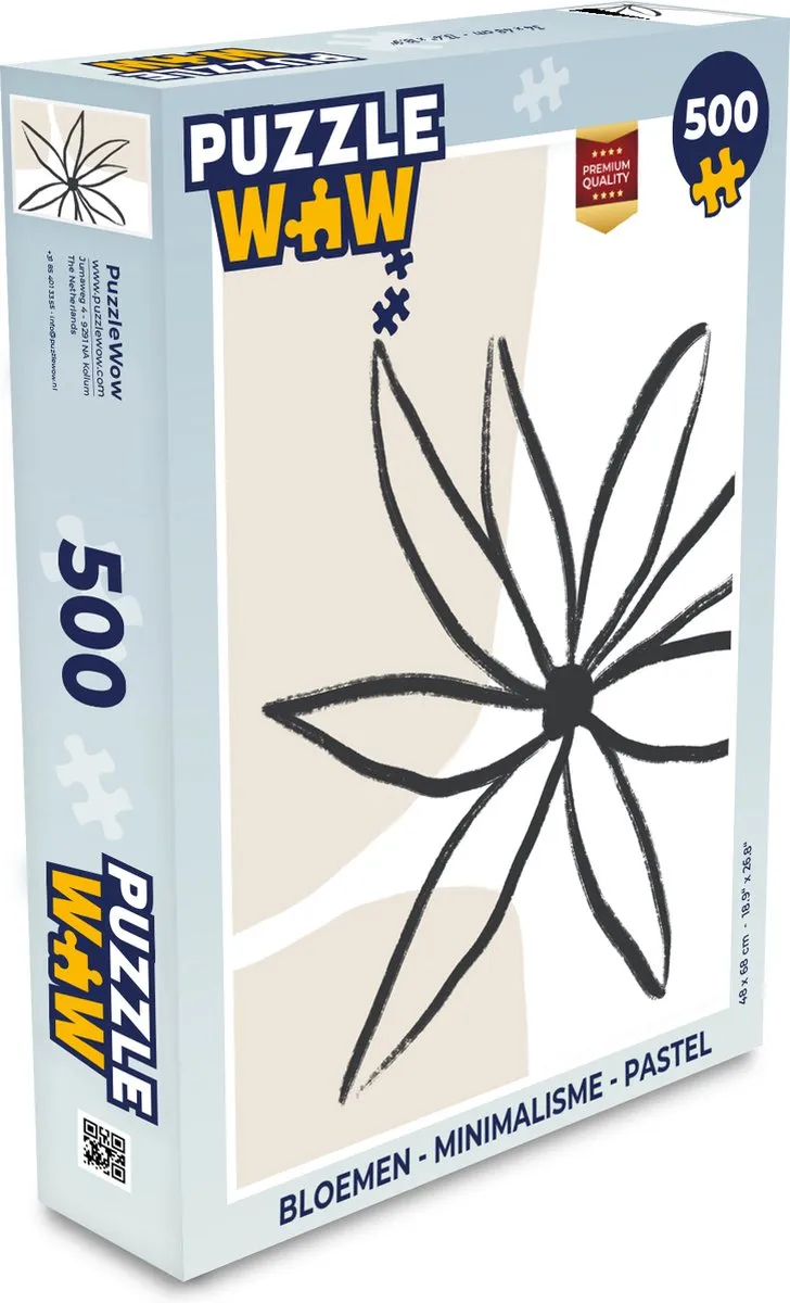 PuzzleWow Bloemen Minimalisme Legpuzzel 500 Stuks - Multicolor