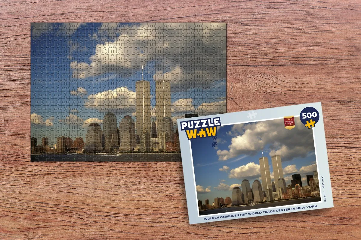 PuzzleWow Wolken omringen het World Trade Center Legpuzzel 500 Stuks - Multicolor
