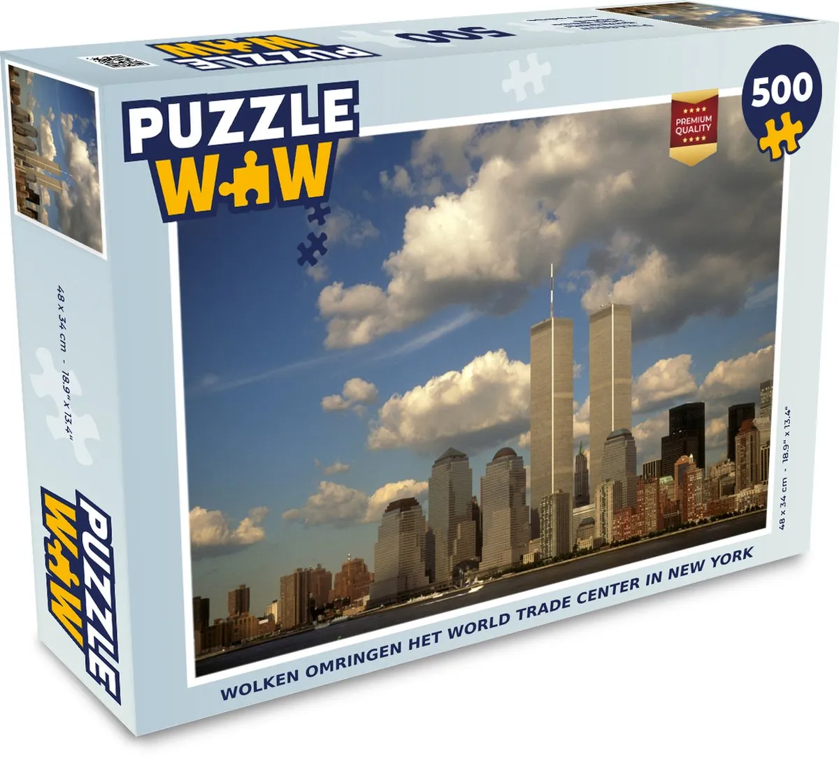 PuzzleWow Wolken omringen het World Trade Center Legpuzzel 500 Stuks - Multicolor