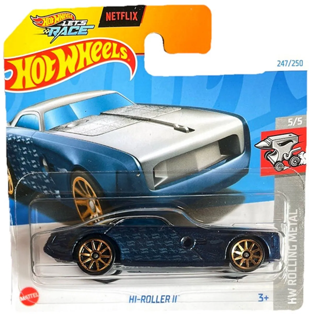 Hot Wheels Hi-Roller II 21A - Blauw Chrome