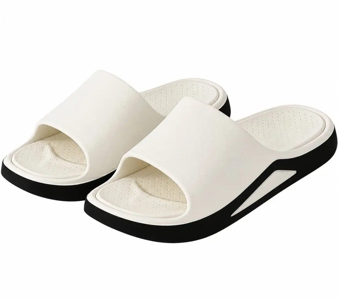 Witte badslippers heren en dames instap slippers EVA antislip open teen dik zool