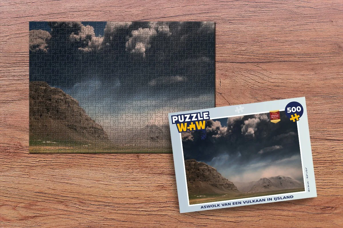 PuzzleWow Legpuzzel Aswolk Vulkaan IJsland 500 Stuks - Multicolor