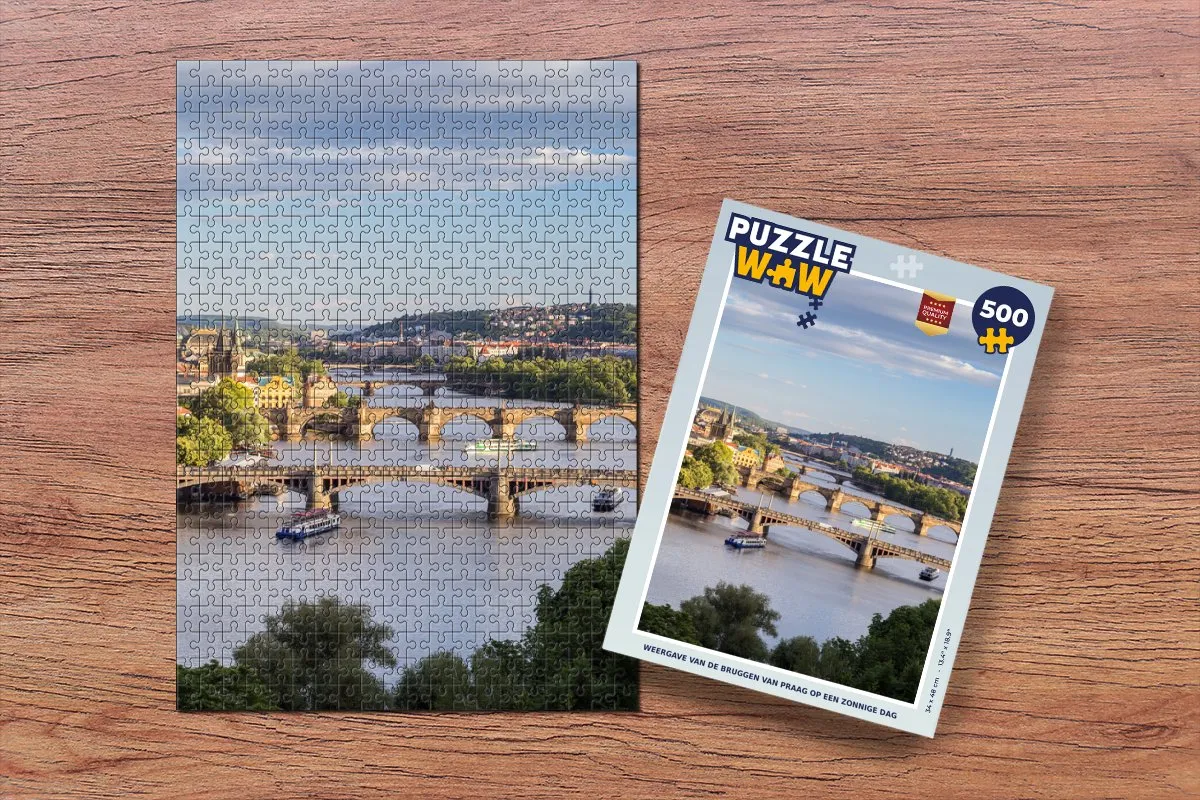 PuzzleWow Praag Brug Legpuzzel 500 Stuks - Multicolor