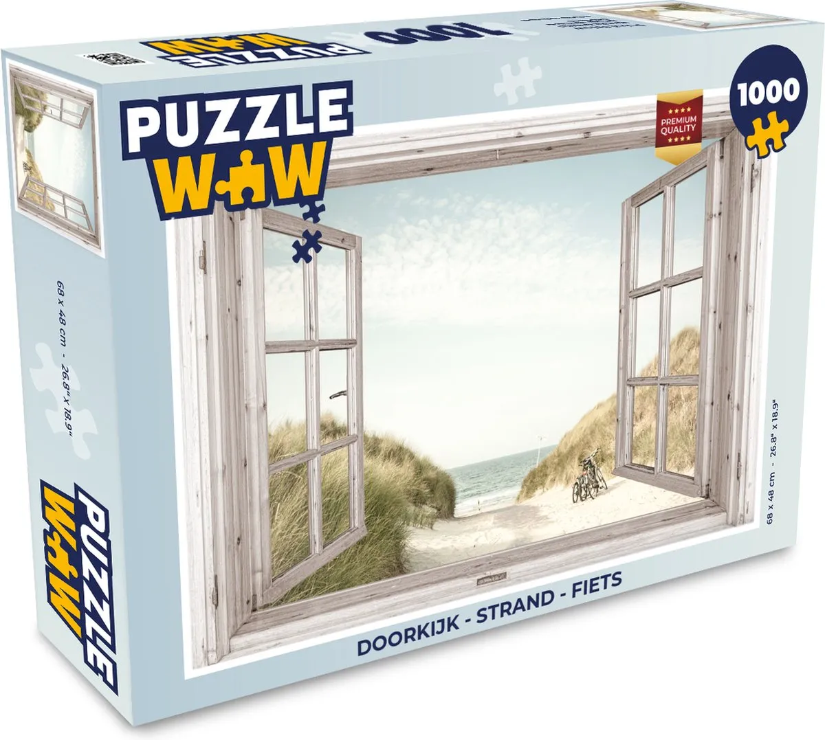 PuzzleWow Strand Fiets Legpuzzel 1000 Stuks - Multicolor