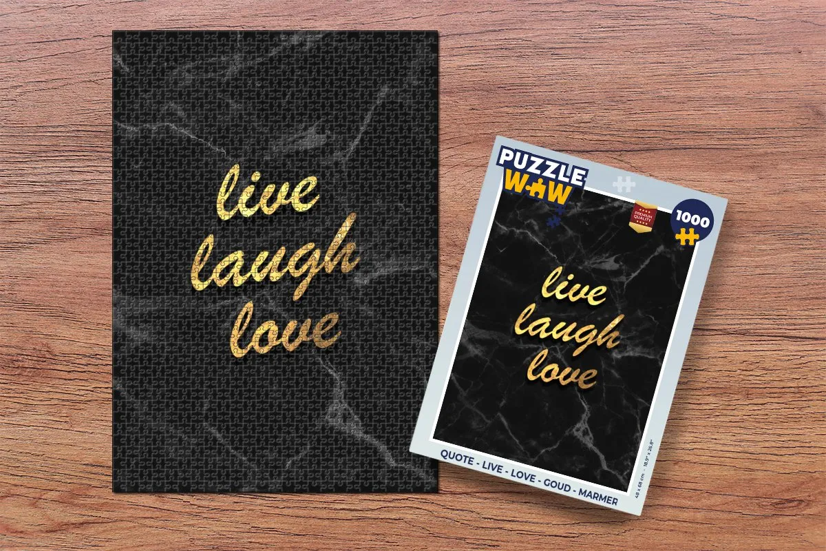PuzzleWow Quote Live Love Marmer Legpuzzel 1000 Stuks - Multicolor