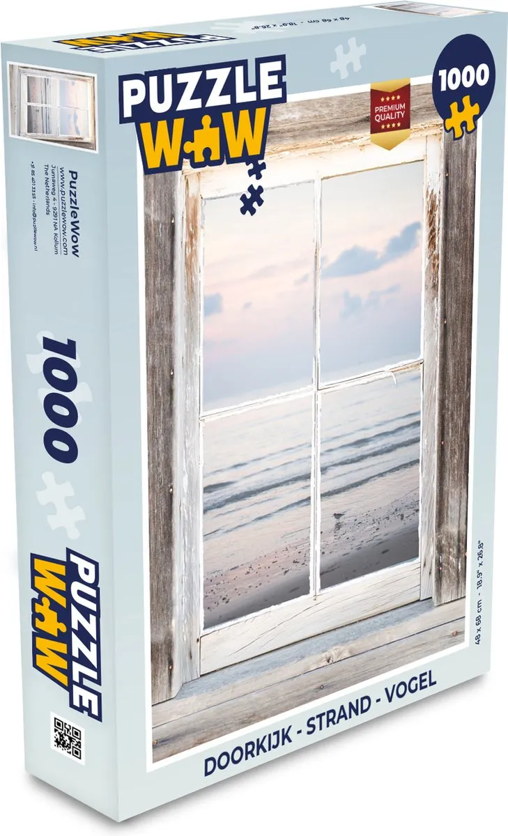 PuzzleWow Strand Vogel Legpuzzel 1000 Stuks - Multicolor