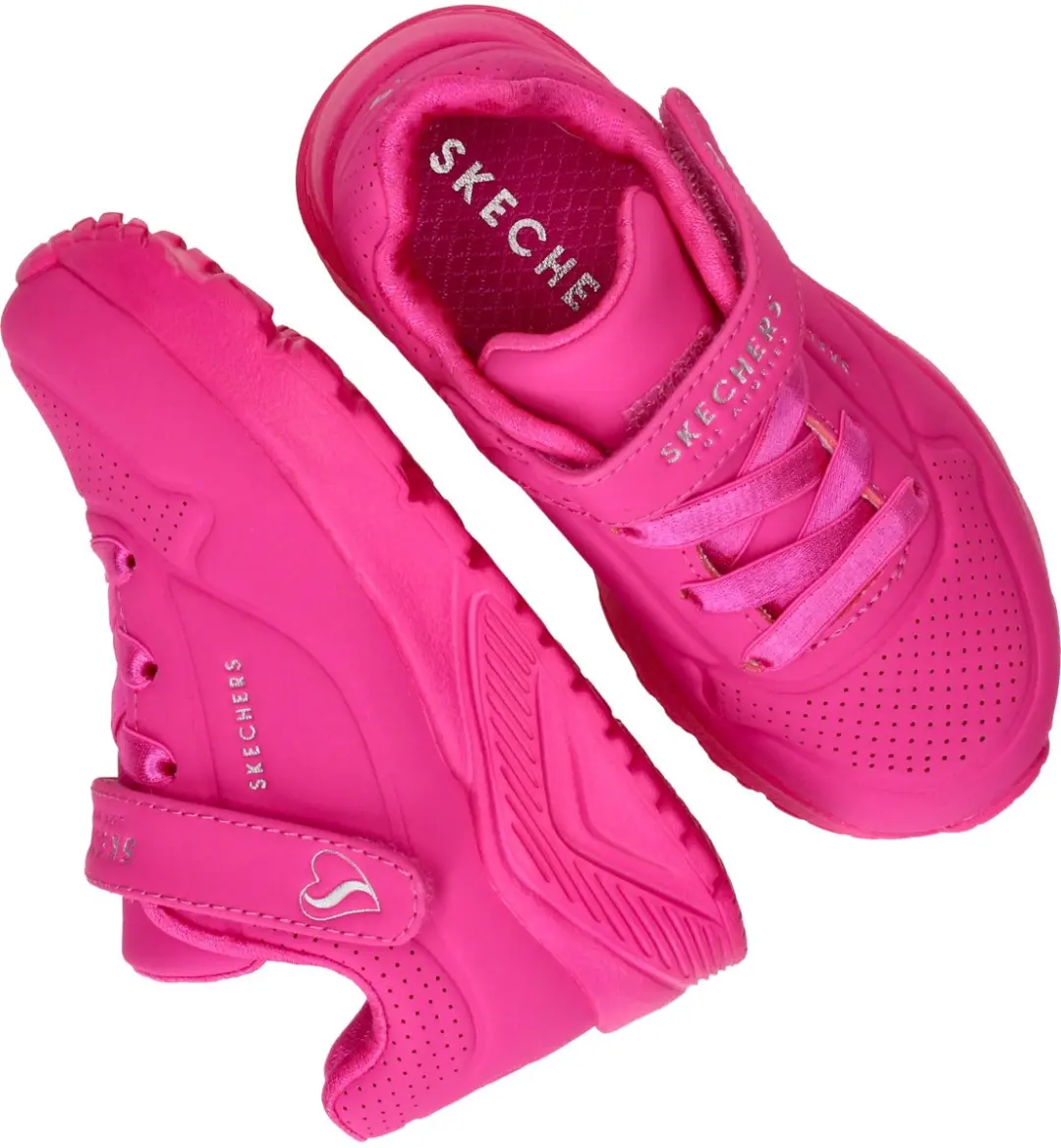 Skechers Uno Lite Meisjes Sneakers - Roze - Maat 23 - afbeelding 3 van 6