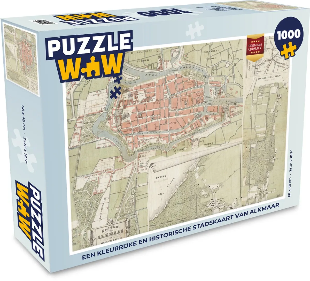 PuzzleWow Alkmaar Legpuzzel 1000 Stuks - Multicolor