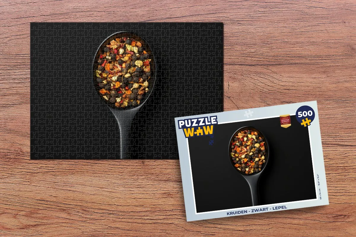 PuzzleWow Kruiden Lepel Puzzel 500 Stuks - Zwart