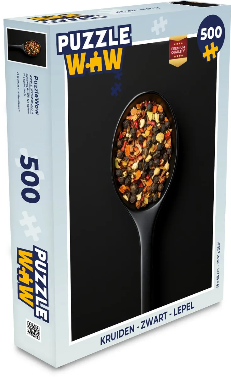 PuzzleWow Kruiden Lepel Puzzel 500 Stuks - Zwart