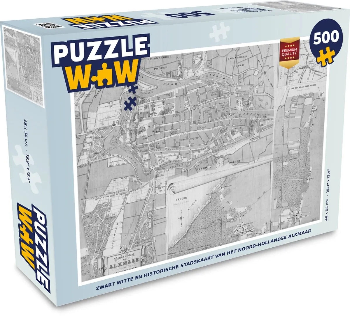 PuzzleWow Vintage Alkmaar Legpuzzel 500 Stuks - Multicolor