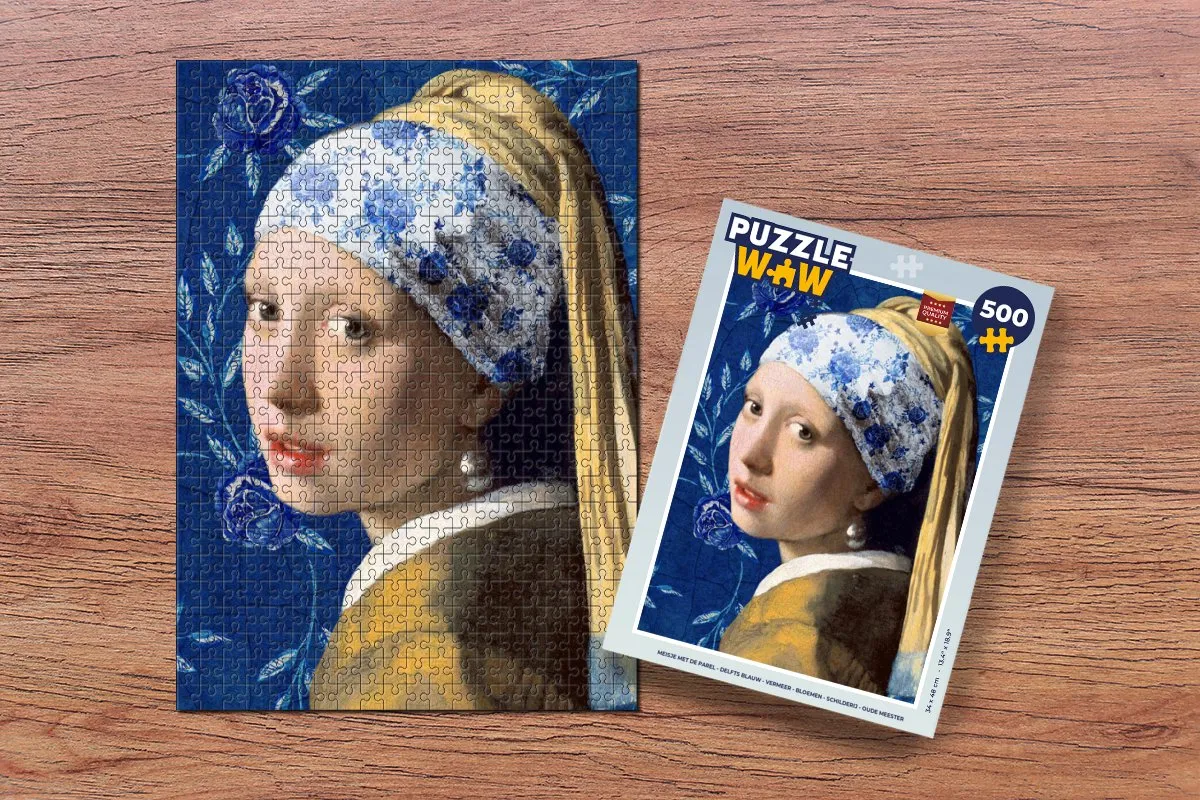 PuzzleWow Vermeer Meisje met de parel Legpuzzel 500 Stuks - Multicolor