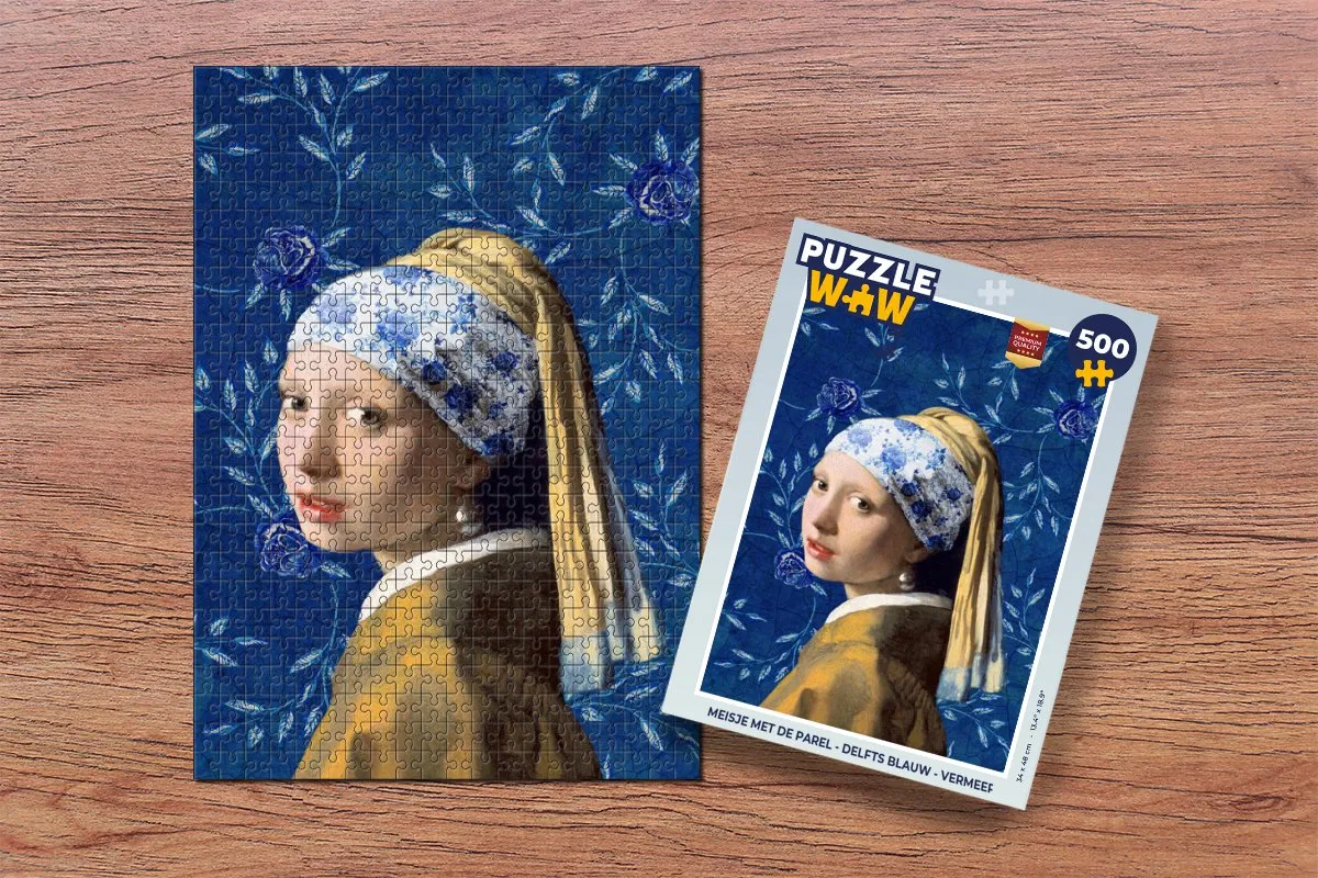 PuzzleWow Vermeer Meisje met de parel Legpuzzel 500 Stuks - Multicolor