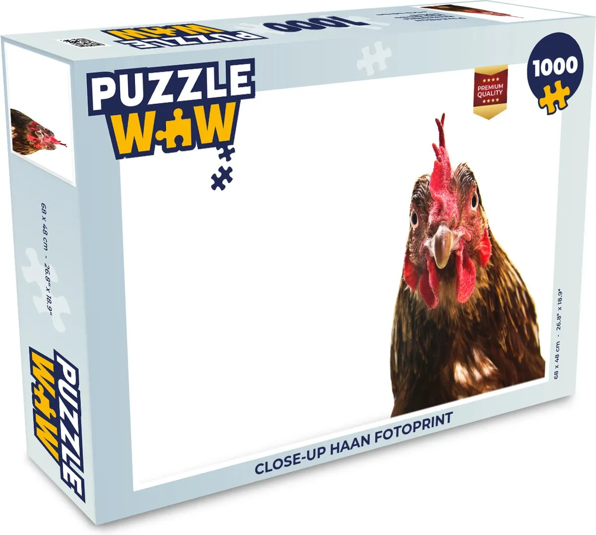 PuzzleWow Close-up Haan Fotoprint Legpuzzel 1000 Stuks - Multicolor